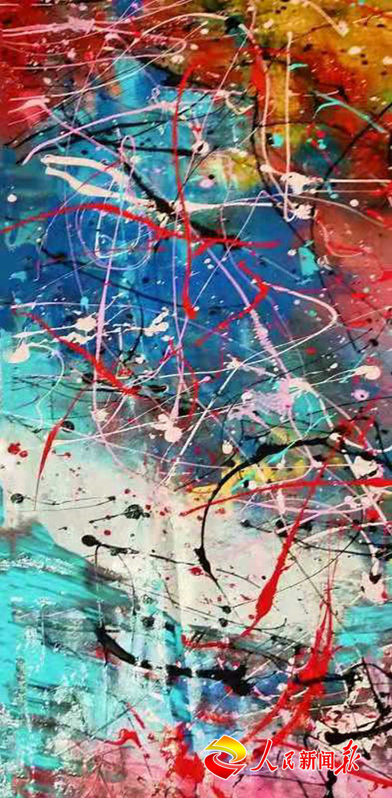 田迎人抽象油画《毕加索遇见马蒂斯》 田迎人抽象油画《毕加索遇见马蒂斯》