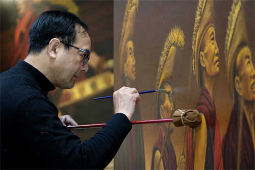 特朗普再度当选美国总统,油画作品《祷》成中美文化交流佳话 特朗普再度当选美国总统,油画作品《祷》成中美文化交流佳话